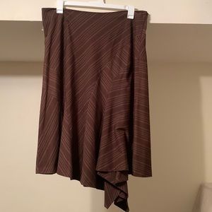 Lane Bryant plus 16. NWOT! Asymmetrical brown striped skirt. Side zipper.